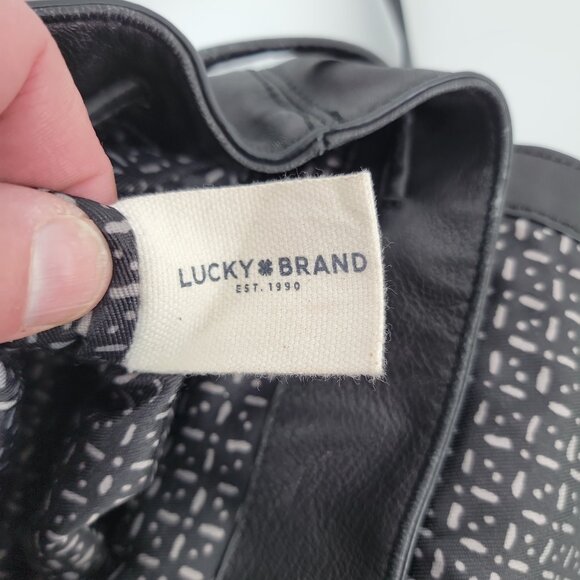 Lucky Brand Black Leather Backpack | Tassel Flap | Casual Boho Daypack main image 4